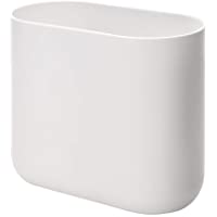iDesign Cade Cubo de basura para el baño o la cocina- papelera pequeña de plástico- blanco- 26-8 cm x 14-0 cm x 24-8 cm